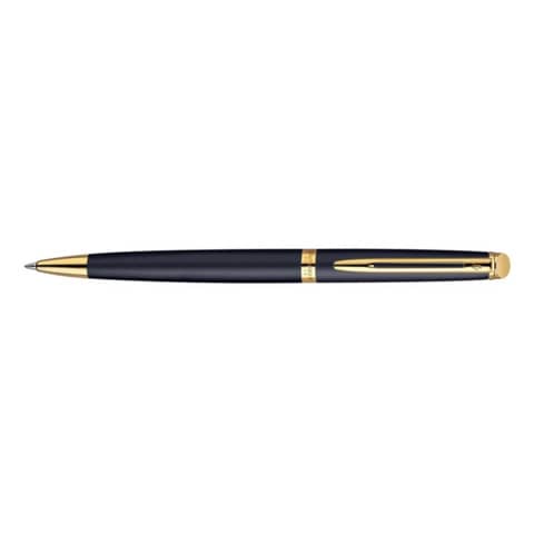 Penna a sfera Waterman Hemisphere GT inchiostro blu Waterman nero con finiture placcate in oro - S0920770